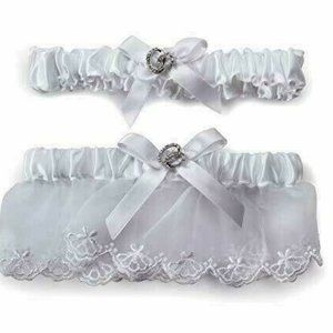 David's Bridal Garter Set White NIP